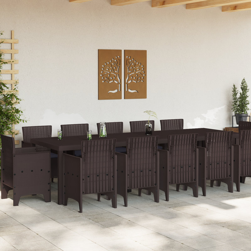 Ensemble repas 13 pièces vidaXL - brun et anthracite