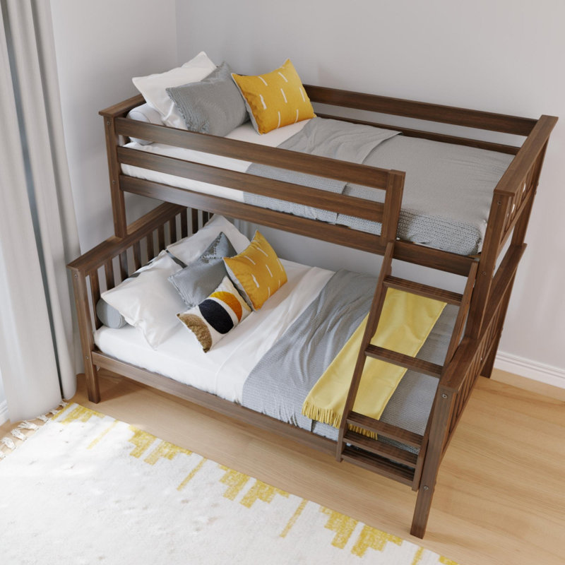 Bolles Twin Over Full Solid Wood Standard Bunk Bed, Walnut