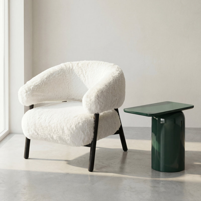 Tufted Arm Chair Chair with Ottoman, Black
