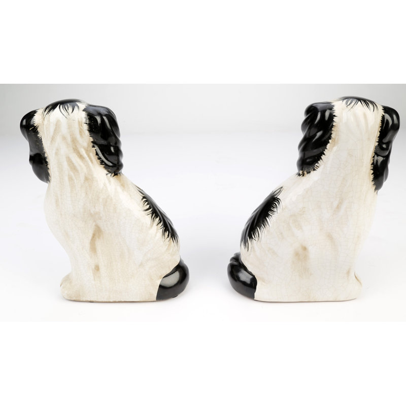 Saucedo 8" Staffordshire Dog Pair, Black