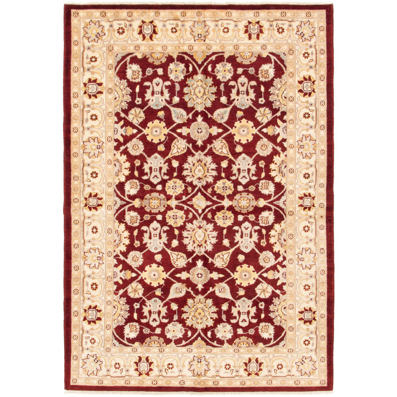 Tapis à main one-of-kind-noué la 2010 chobi rouge foncé/crème 5 pi 8 po x 8 po Humiston