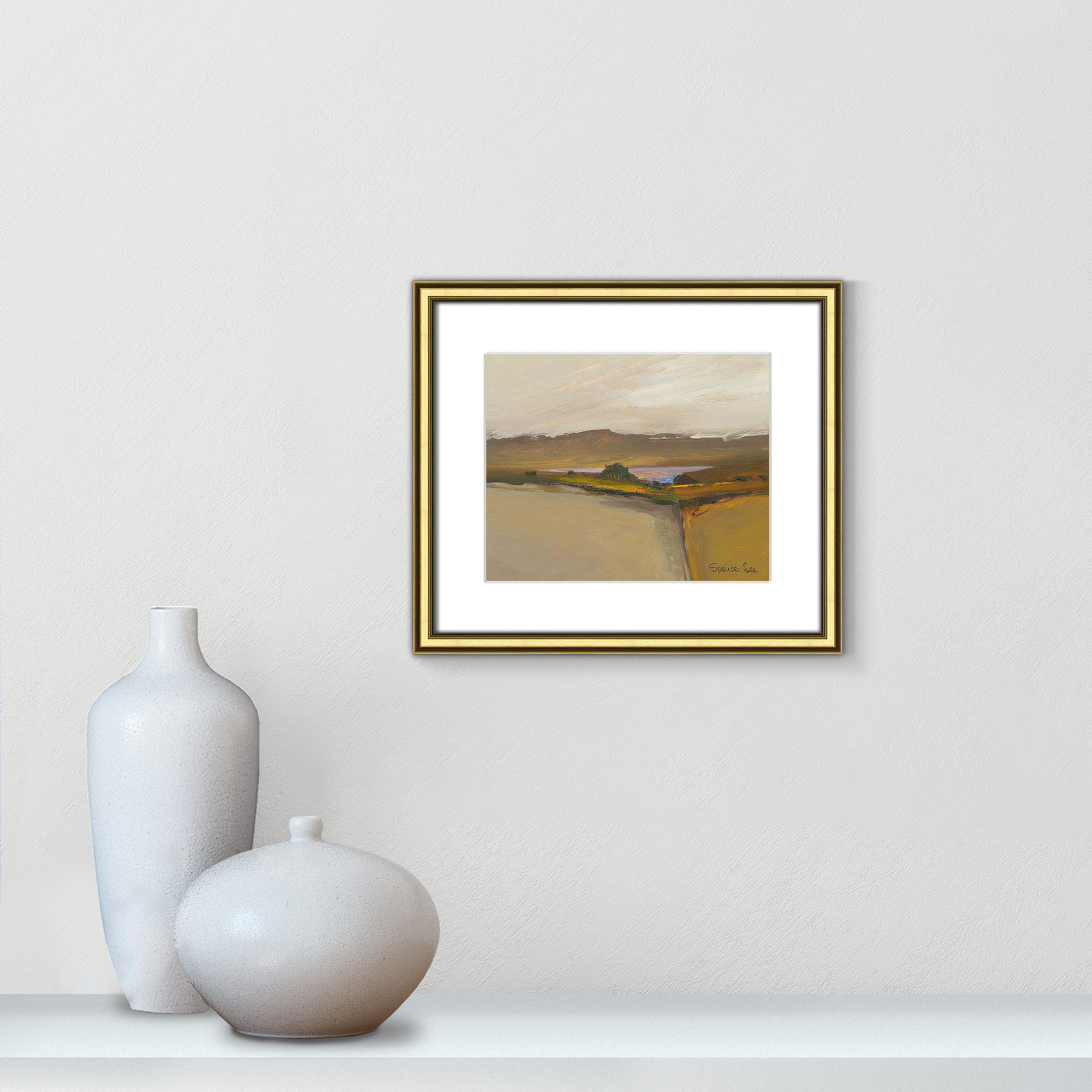 Heaven and Earth IV Print, Gold Framed, 14.25" H x 16.25" W x 0.75" D