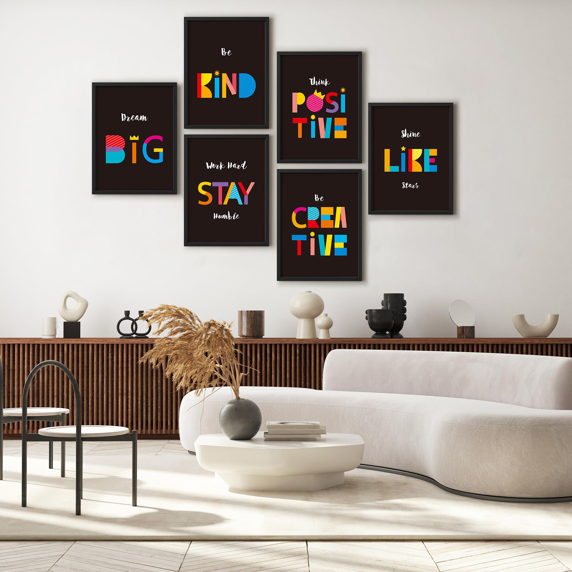 SIGNLEADER Framed Wall Art Print Gallery Set Decor, Inspirational ...