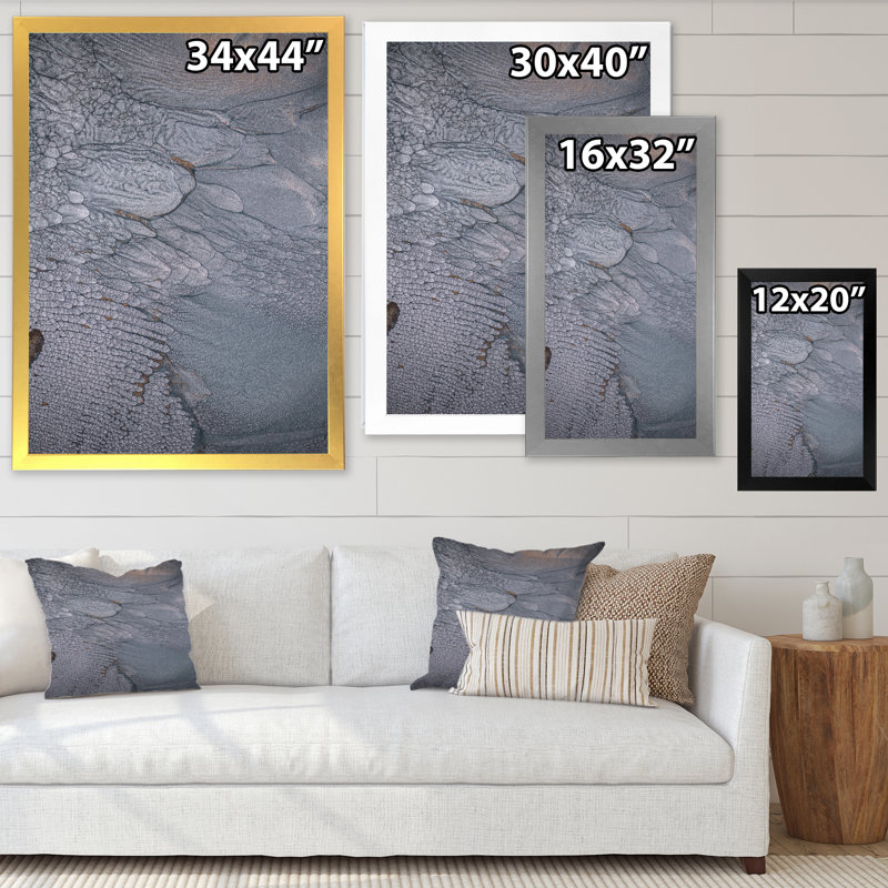 «Dramatic Grey», art mural moderne sur toile, H 20 po x l 12 po x P 1 po, Cadre photo blanc