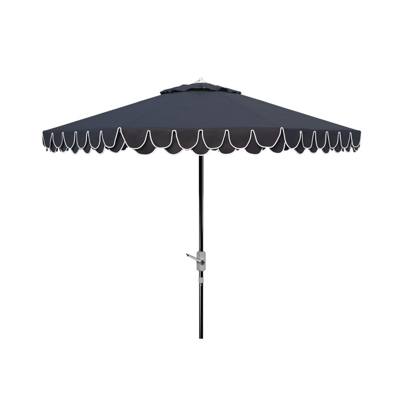 Parasol d'extérieur Iago, Chrome, Bleu marine/blanc