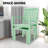3-Piece Bistro Set, Outdoor Bistro Set, Stackable Metal Square Table and Chairs-1366787862