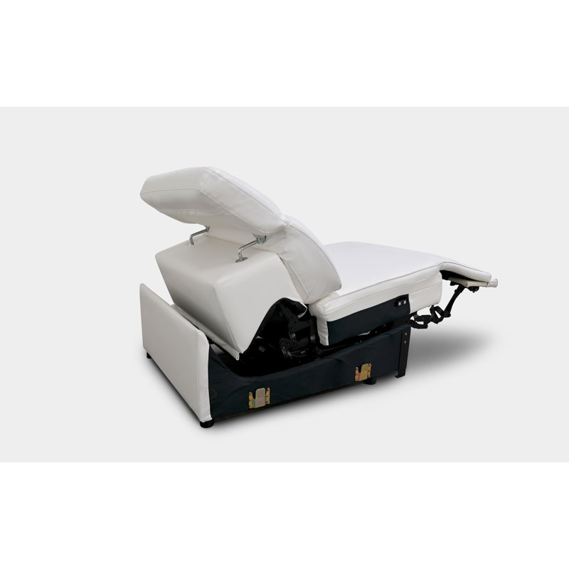 Fauteuil inclinable électrique standard en cuir véritable, Blanc