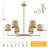 6 - Light Dimmable Boho Rattan Classic / Traditional Chandelier for Dining Room Living Room Bedroom Kitchen Island