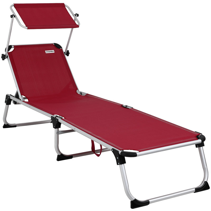 Molimo 210cm Long Reclining Single Chaise, Pearl ruby red