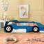 Lit plateforme Race Car avec roues en bleu - Construction solide pour un sommeil relaxant-164210969-164210981