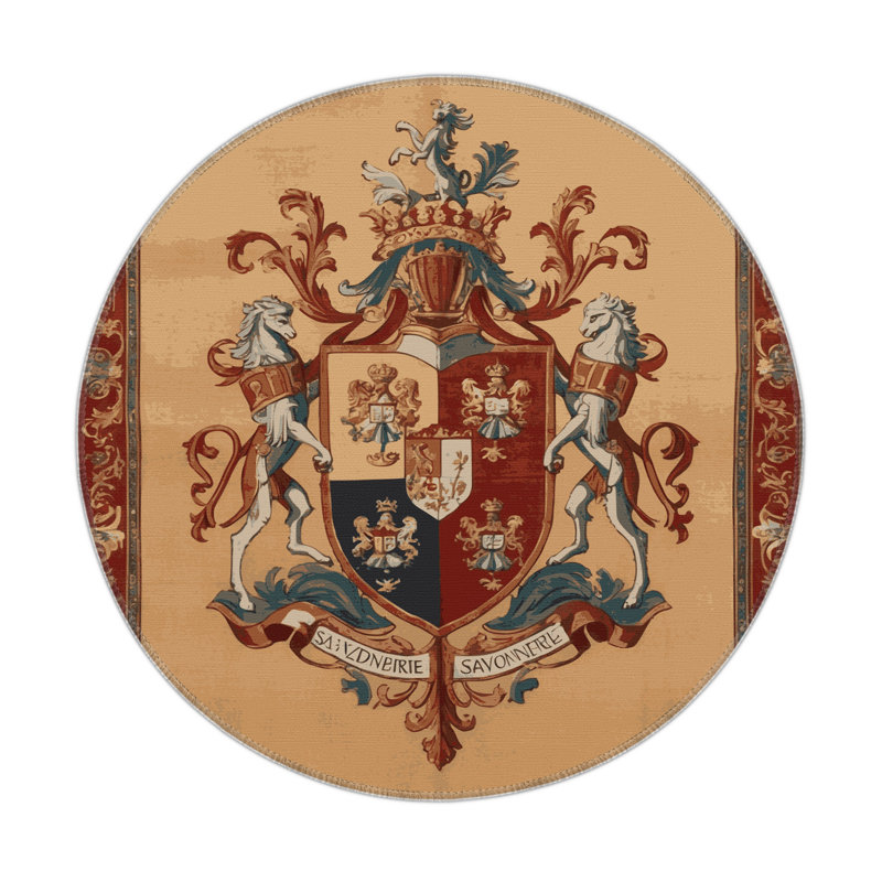 Tapis d'intérieur et d'extérieur brun français, Rond 5 pi