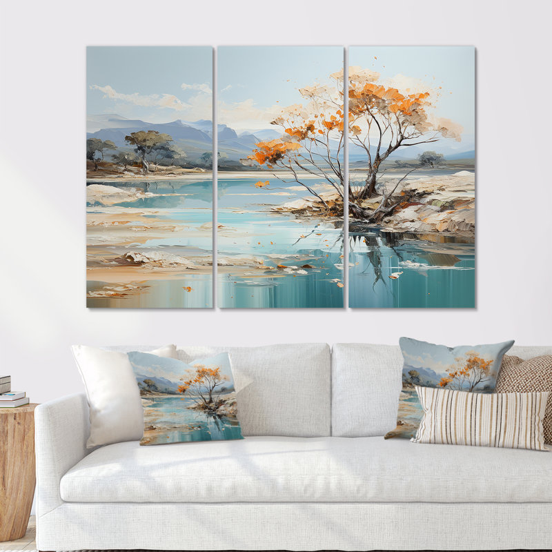 «Rivers», paysage liquide, ensemble d'art sur toile, H 60 po x l 84 po x P 1,5 po