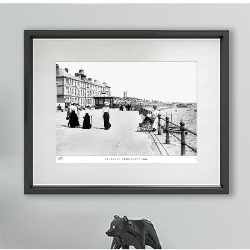 Penzance, Promenade 1906 - Single Picture Frame Print, 28cm H x 36cm W x 2.3cm D