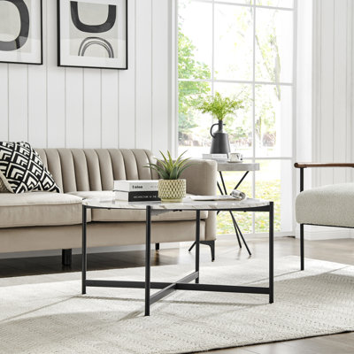 Abhaki Frame Faux Marble Top Coffee Table