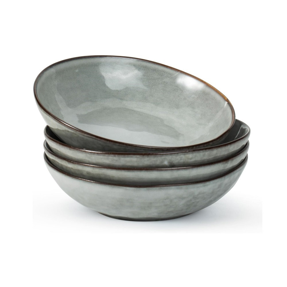 4-Piece Stoneware Pasta Bowl Set- Service For 4