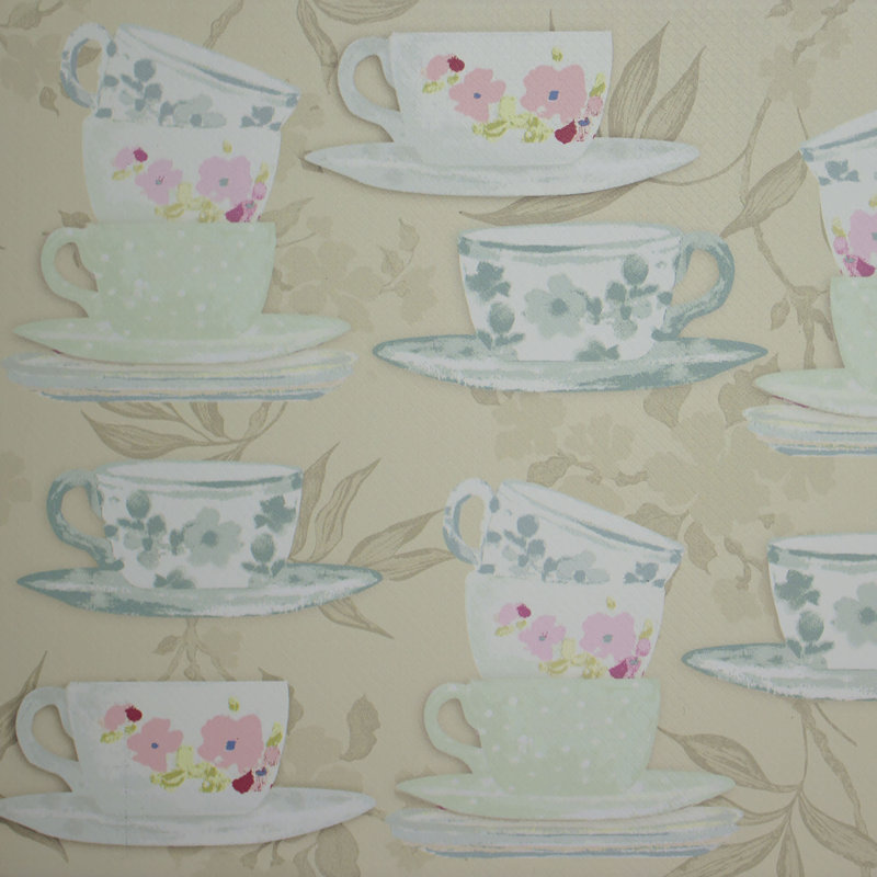 Tapis de cuisine anti-fatigue Tea Party, Taupe