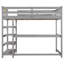 Lit mezzanine simple avec tablettes de rangement et bureau sous le lit, gris (VIEUX SKU: SM000245AAE-1)-336205144-336205151