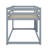 Twin Over Twin Solid Rubber Wood Floor Bunk Bed – Ladder & Strengthened Slat Bed Platform-1595980775