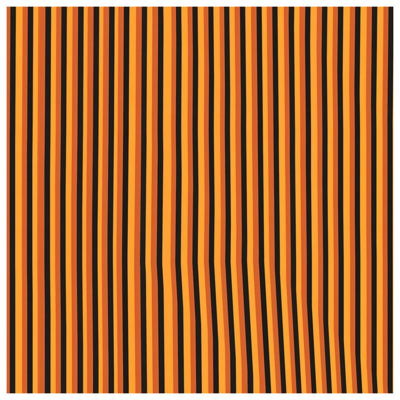 Tapisserie murale rayures orange, H 68 po x l 80 po avec 4 œillets