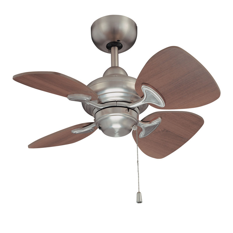 Ventilateur de plafond de 24 po à 4 pales avec commande murale Leddy, Nickel satiné