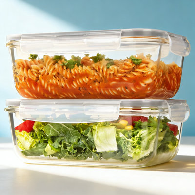 Large Glass Food Storage Containers With Airtight Lids, 2-Pack 1860Ml/63Oz Meal Prep Containers For Oven, Microwave, Freezer & Dishwasher, Leakproof And Stackable