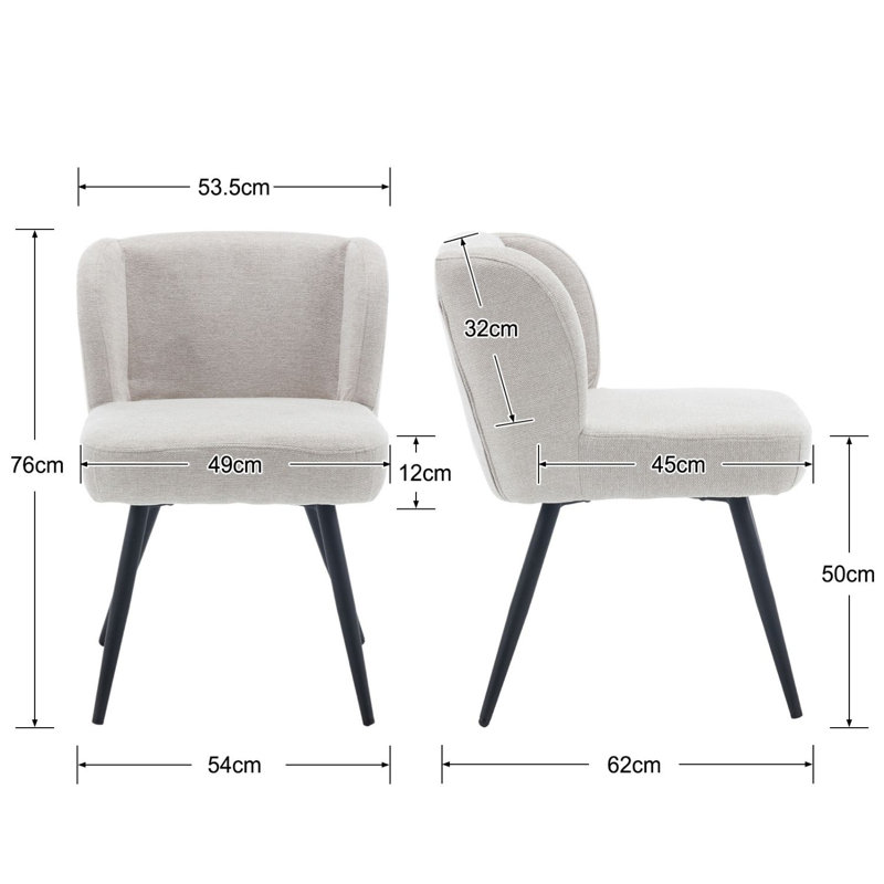 Geertruida 50cm H Linen Upholstered Parsons Chair, Oatmeal