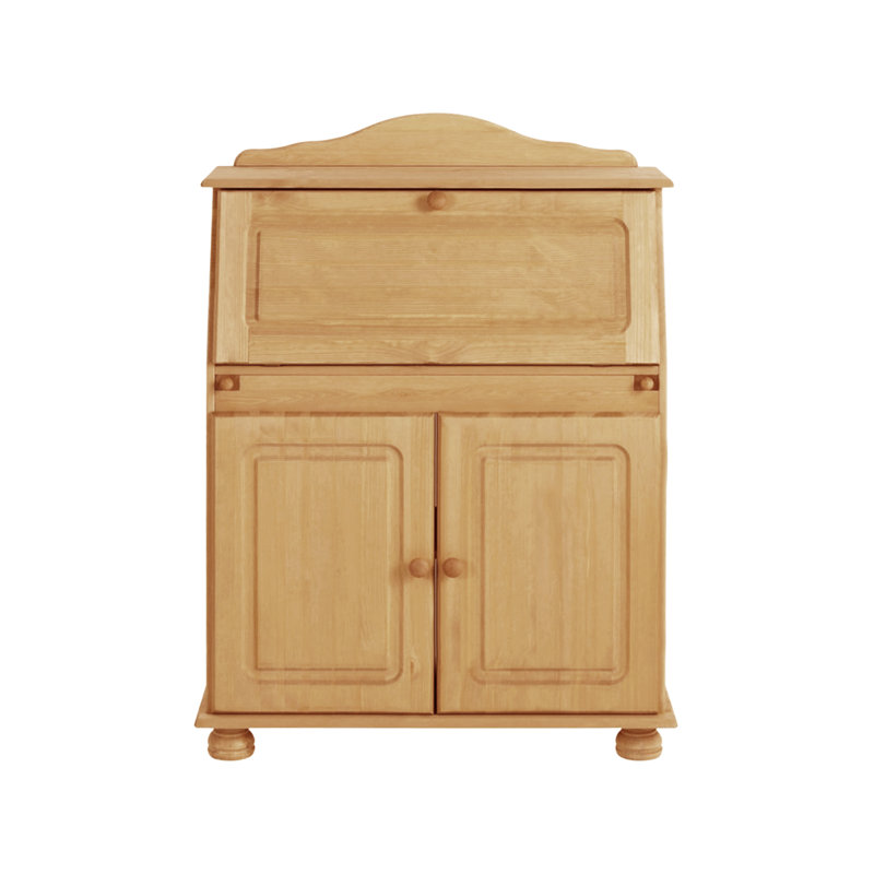 Piechota Metal Base Secretary Desk, Natural