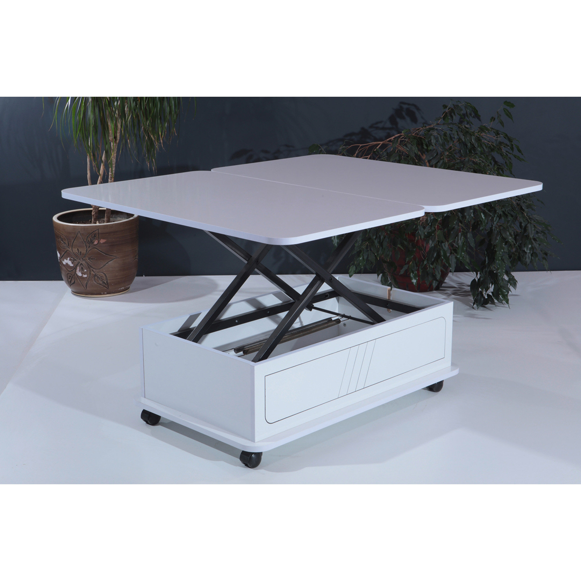 Latitude Run® Rio Smart Coffee Table For Living Room, Adjustable Height ...
