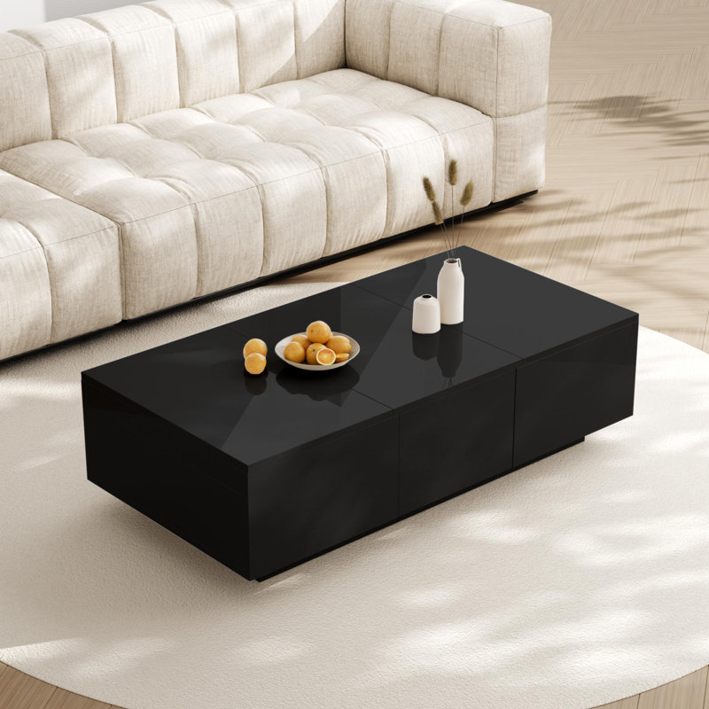 Coffee Table with Storage, Black