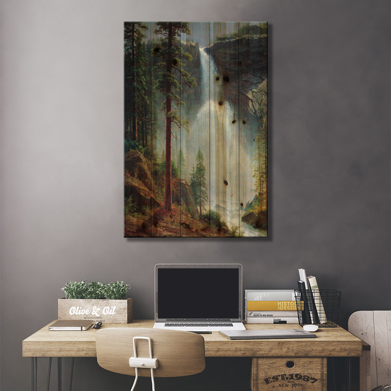 " Nevada Falls " by Albert Bierstadt, 18" W x 26" H