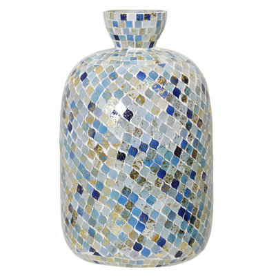 Glass Vase - Blue Mosaic