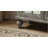 Exquisite Console Table with Mirrored Doors and Diamond Trim Inlay, Supported by Wooden Bun Turned Legs for Durable and Stylish Use