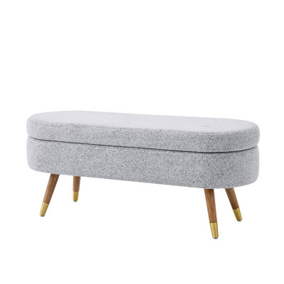 Storage Bench Upholstered Ottoman With Legs End Of Bed Bench For Bedroom -  Mercer41, 99B8EE522D13440FB19FFB420B3D564B