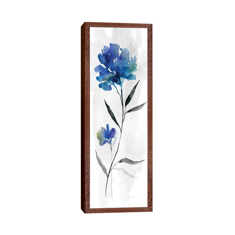Beautiful Blue II by Carol Robinson - Panoramic Print on Canvas, 121.92 cm H x 40.64 cm W, Classic Brown Wood Framed Canvas