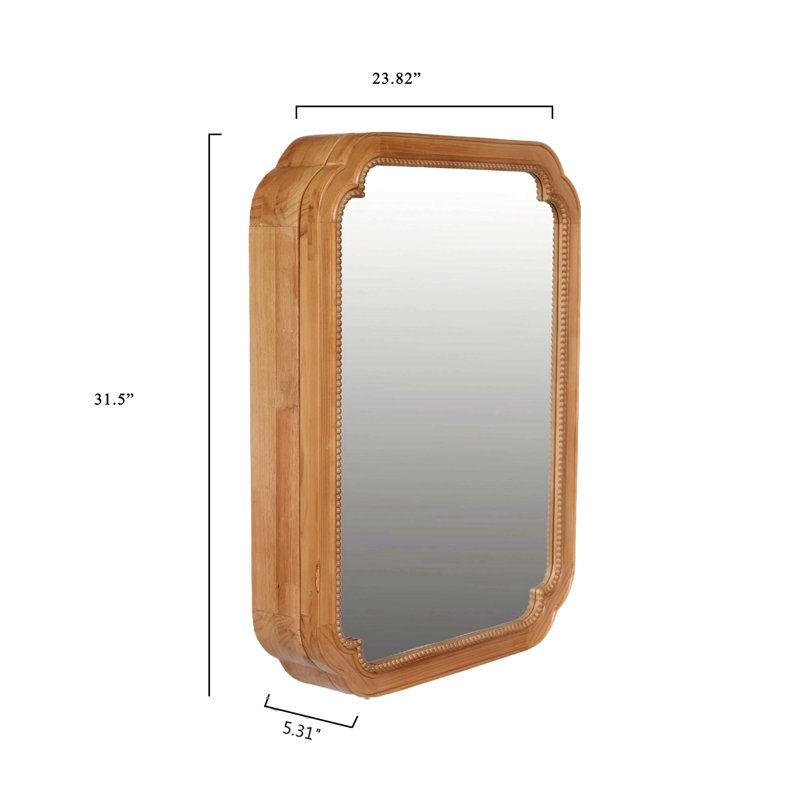 Armoire à miroir murale avec tablettes de rangement, miroir de pharmacie pour salle de bain, salon, entrée 31,5 "x 23,82"