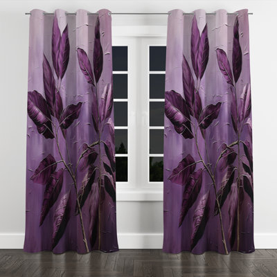 Augustijn - Leaves Grommet Curtain - Blackout Floral Curtain - 1 Panels