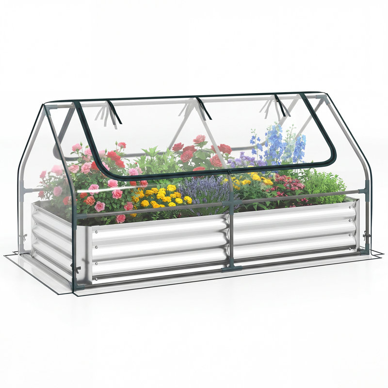 Pachton 37'' H X 72'' W Raised Garden Bed, Silver