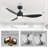 52 Inch Modern Ceiling Fan With Light And Remote, Gold And Black 3-Blade Ceiling Fan, DC Motor With Reversible Airflow, Double  Acrylic Shade, For Bedroom Living Room-83134389-83134386