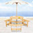 Outdoor 6 Person Picnic Table With Benches - , Rustic Design, Umbrella Hole, For Backyard And Patio Natural Wood 3 Built-In Benches, Use-120996118