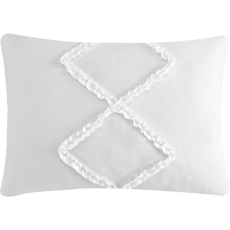Alissar White Microfiber Queen 7-Piece Comforter Set