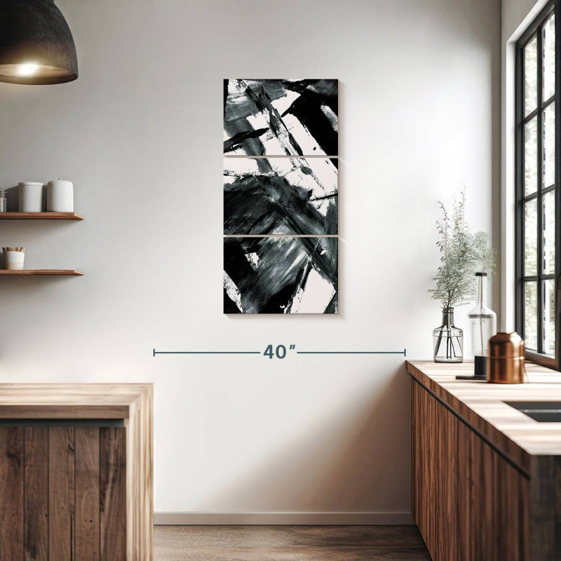 Coups de pinceau noir Jacobien, H 38 po x l 18 po