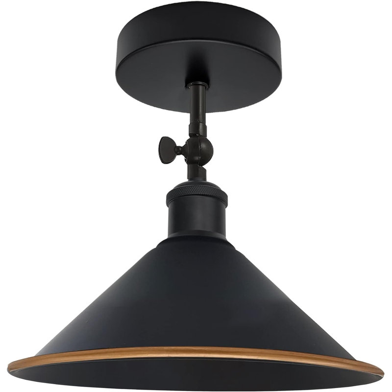 Semi Flush Mount, Black gold line