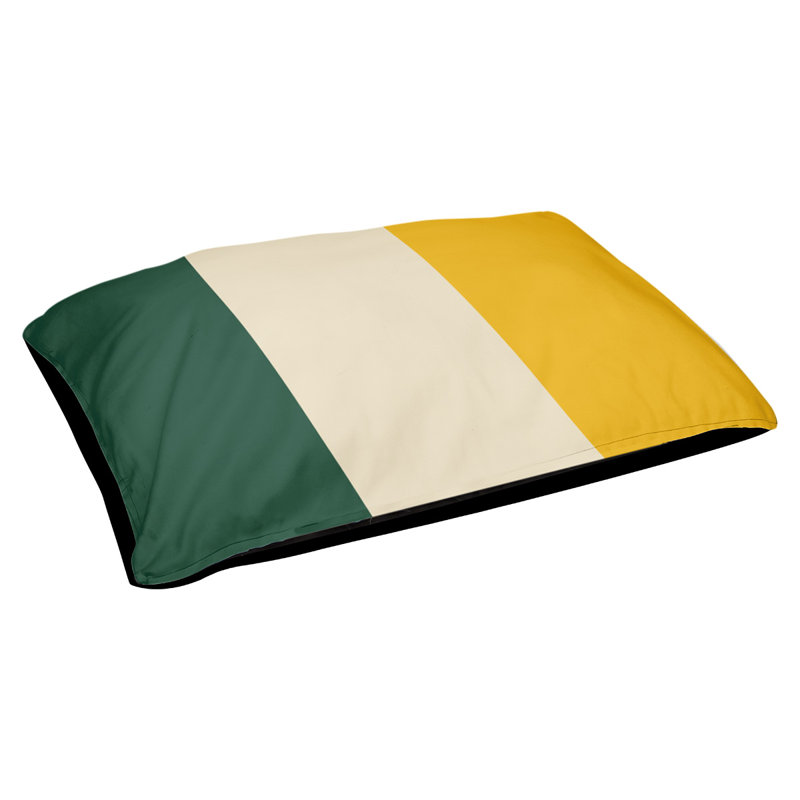 Coussin rectangulaire designer Los Angeles, Grand (L 40 po x l 50 po), Vert forêt / blé du Minnesota / récolte d'or
