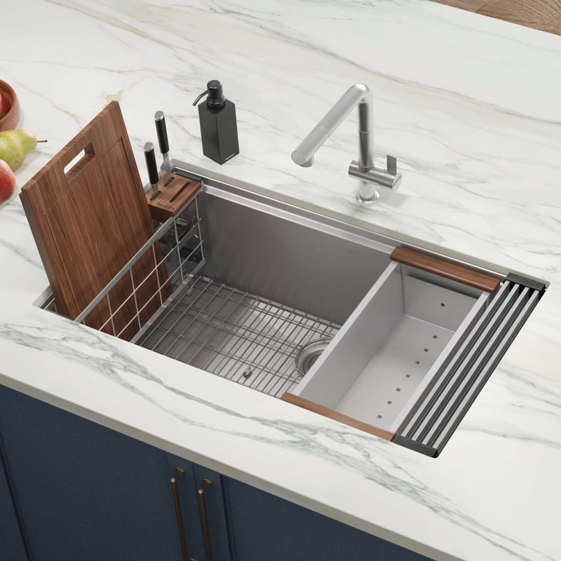 Ruvati Multi-function Workstation Organizer and Caddy with Soap Dispenser and Knife Block