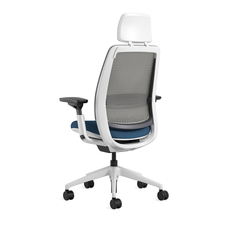 Steelcase Series 2 3D Microknit Airback Task Chair with Headrest, Persimmon/Nickel, Black, Carpet