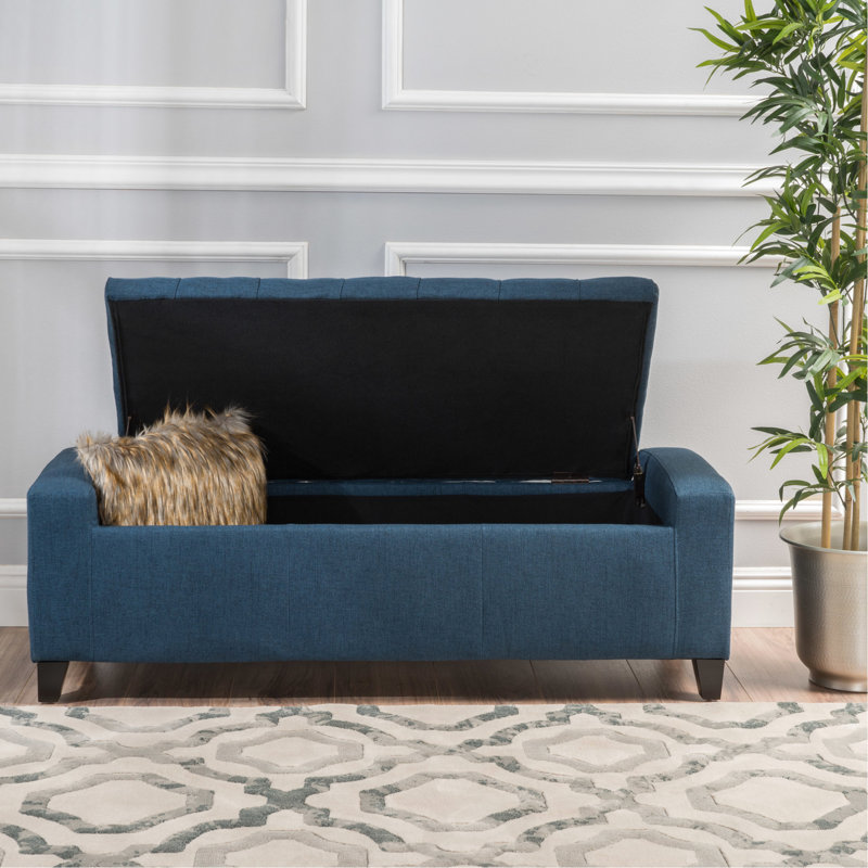 Storage In Deep Navy Blue Color Tone - 50.16"D X 19.9"W 16.97"H, Fits Remotes, Controllers, Board Games Dark With Function Holds Easily