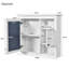 Armoire de salle de bain murale 32 po avec miroir, armoire à pharmacie murale avec 3 tablettes, armoire de rangement avec porte à miroir, blanc