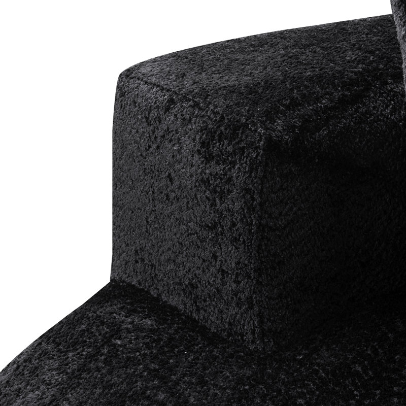 Canapé 80 po 3 places sans os avec 2 coussins, Noir