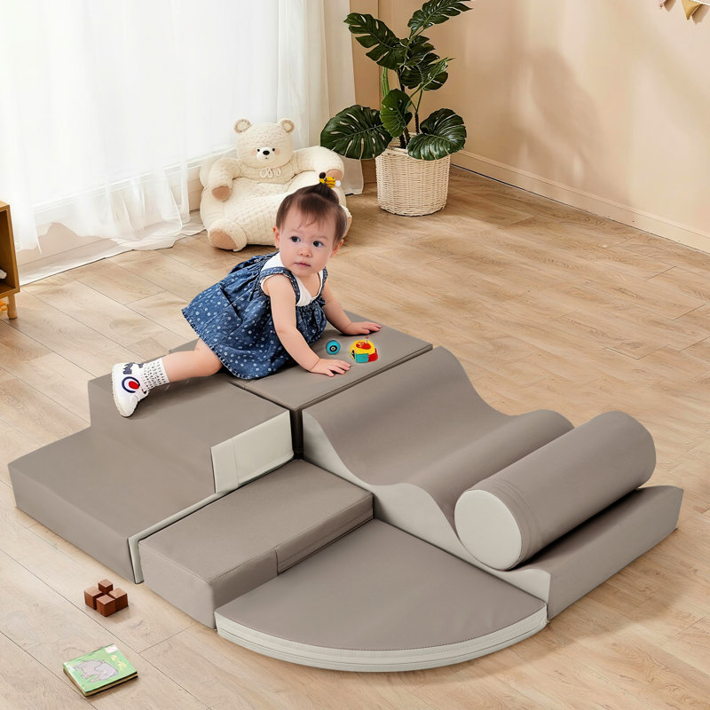 Indoor 6 In 1 Soft Foam Climb And Crawl , Play Structure With High - Quality Foam, Components Stacked Securely, Surface Can Be Wiped Crawling Climbing By ,