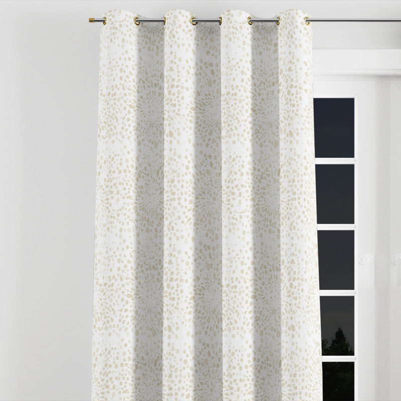 Abstract Room Darkening Curtains - Modern Babajide Grommet Curtain - 1 Panel, Gold Grommets, 52" W x 95" L